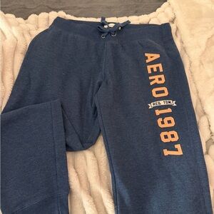 Aeropostale Navy Sweatpants with Orange AERO 1987 Logo
